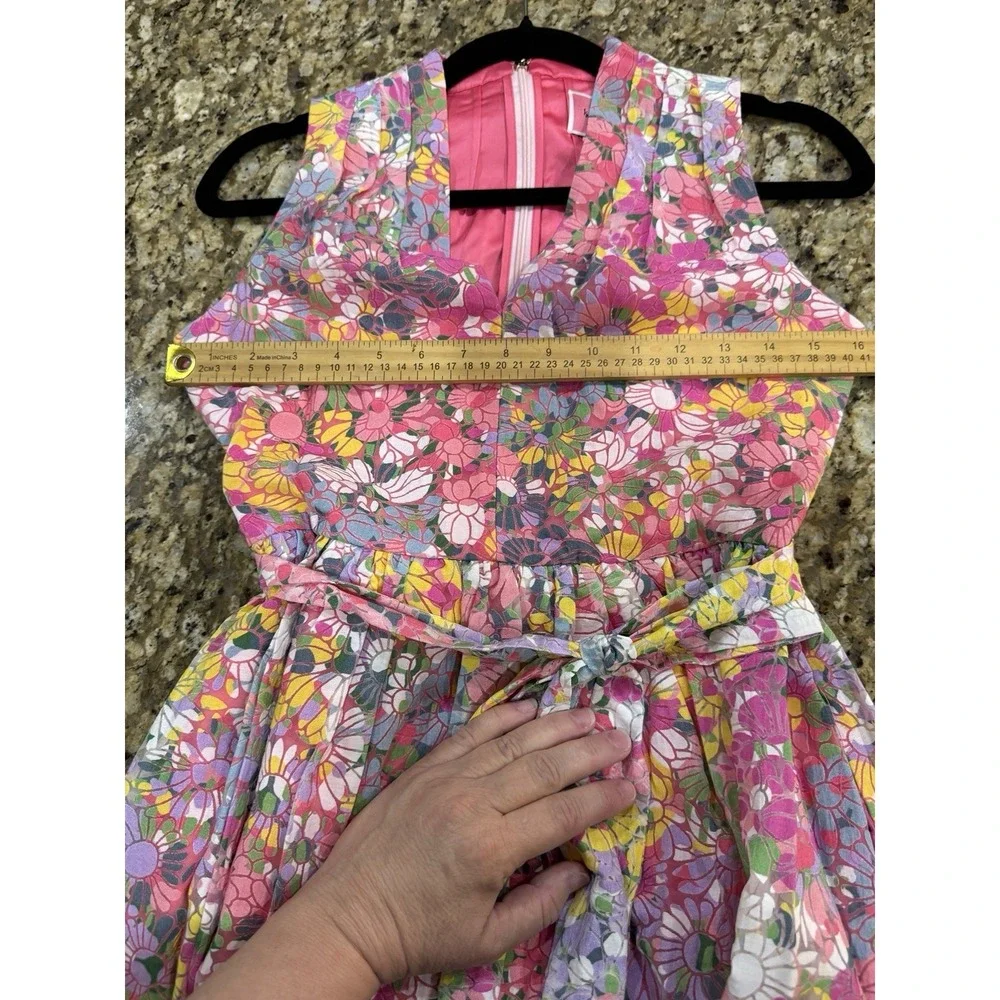Kate Spade Pink Floral Sleeveless Burnout Dress Size O
